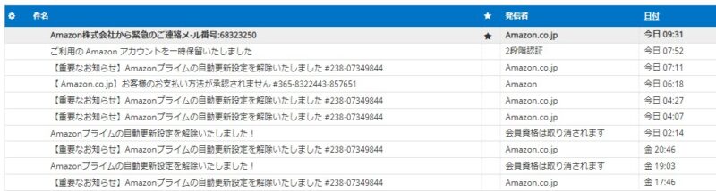 Amazonなりすまし詐欺メール